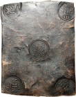 SCHWEDEN. 
KÖNIGREICH. 
Friedrich I. 1720-1751. 2 Daler Kupferplattengeld 1739 mit 1 Wert- und 4 Monogrammstempeln oktogonal. Cu-150x 195 mm 1414g. ...