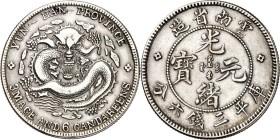 CHINA. 
KAISERREICH: PROVINZEN. 
YUNNAN. 50 Cents o.J. (1907). Guangxu. KM&nbsp; 253. 25195. 

ss+