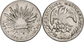 MEXIKO. 
Republik 1821-1864. 8&nbsp;Reales 1869 CE Cullacan. KM&nbsp; 377.3. . 

ss-vz