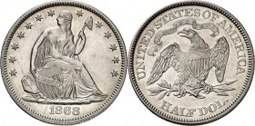 USA. 
KURSMÜNZEN. 
USA seit 1776. Half Dollar 1868 Seated liberty. KM&nbsp; 99. . 

vz