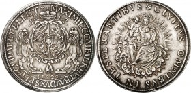 Bayern. 
Maximilian I., als Kurfürst 1623-1651. Taler 1629 Gekr. Wappen zw. 2&nbsp;Löwen&nbsp;/ Madonna auf Wolken in Gloriole. Hahn&nbsp; 111, Witt....