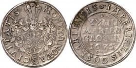 Goslar-Stadt. 
24 Mariengroschen 1675 Behelmtes Wappen/ Wert u.Mz. in 4 Zeilen. BBK&nbsp; 309. Dv.525. 

Hksp.,ss