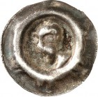 Gotha, städtische Münzstätte. 
städtische Münzstätte. 
Hohlpfennig INGOTA Mohrenkopf n.l. Posern-Klett 511, Steguweit S. 32. . 

ss