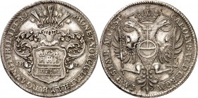 Hamburg-Stadt. 
z.Z. Karl VI. 1711-1740. Speziestaler 1730 a. d. 2. Jubelfeier der Augsburger Konfession. Gaed.&nbsp; 524, J.&nbsp; 52, Dv.&nbsp; 228...