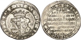 Henneberg, Grafschaft. 
Wilhelm von Sachsen-Neu-Weimar 1640-1662. Groschen 1661 Huldigung. Gekr. Wappen&nbsp;/ 7&nbsp;Z. Widmung. Merseb.&nbsp; 4344....