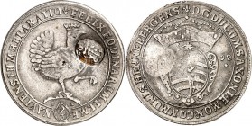 Henneberg, Grafschaft. 
Gemeinschaftsprägungen nach d. Teilung 1691-1702. 2/3&nbsp;Taler 1692 Ausbeute Ilmenau. Gekr. Wappen / Henne n.r., mit Gegens...