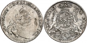 Hessen-Kassel. 
Friedrich II. 1760-1785. 2/3 Taler (1/2 Konv.-Taler) 1767 F-U Kassel. Schütz&nbsp; 1853, Schütz 1869. . 

ss