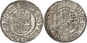 Jülich-Jülich-Cleve-Berg-Mark, Hzgt., 1511-1521. 
Johann III. 1511-1539. Albus 1512 Mülheim Hoerde. Wappenschild zw. Sternen / Blumenkreuz mit Wäppch...
