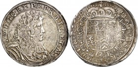 Jülich-Jülich-Berg, Hzgt. unter Pfalz 1624-1806. 
Johann Wilhelm II. ("Jan Wellem") 1679-1716. 2/3&nbsp;Taler Leipziger Fuß 1690 Mülheim ,++ Geharn. ...