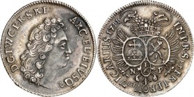 Jülich-Jülich-Berg, Hzgt. unter Pfalz 1624-1806. 
Johann Wilhelm II. ("Jan Wellem") 1679-1716. 1/6 Taler 1711 a. d. Vikariat. Kopf n. r. / Gekrönter ...