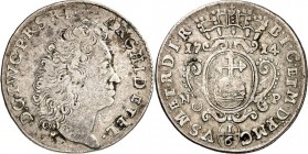 Jülich-Jülich-Berg, Hzgt. unter Pfalz 1624-1806. 
Johann Wilhelm II. ("Jan Wellem") 1679-1716. 1/6 Taler 1714 Kopf n.r. / Gekr. Wappen mit D.G.I.W. N...