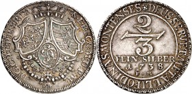 Jülich-Jülich-Berg, Hzgt. unter Pfalz 1624-1806. 
Karl Philipp 1716-1742. Ausbeutegulden 1738 Düsseldorf, Feinsilber aus bergischen Gruben (Wildberg)...