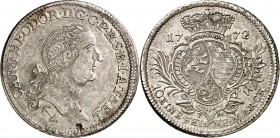 Jülich-Jülich-Berg, Hzgt. unter Pfalz 1624-1806. 
Karl Theodor 1742-1799. Konv.-Taler 1772 Düsseldorf. Kopf n. r., unten Mz. Anker / Gekr. 3-teiliges...