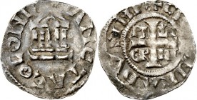 Köln-Reichsmünzstätte. 
Konrad II. mit Pilgrim 1027-1036. Denar 1,38g. Fußkreuz, i. d. Winkeln PI-LI-GR-IM. +&nbsp;CH(UO)NRADVS IMP&nbsp;/ [S)ANCTA C...