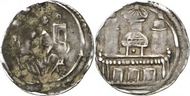 Köln-Erzbistum. 
Rainald von Dassel 1159-1167. Obol 0,53g. Erzbischof thront mit Pedum und Messbuch v.v.; im Feld 2&nbsp;Ringel&nbsp;/ 3-türm. Kirche...