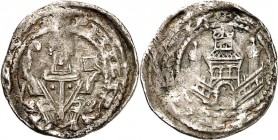 Köln-Erzbistum. 
Philipp von Heinsberg 1167-1191. Obol 0,67g Sitzender Erzbischof mit Pedum und Messbuch Palium mit 3 Punkten / Mauer mit 3 Türmen. H...