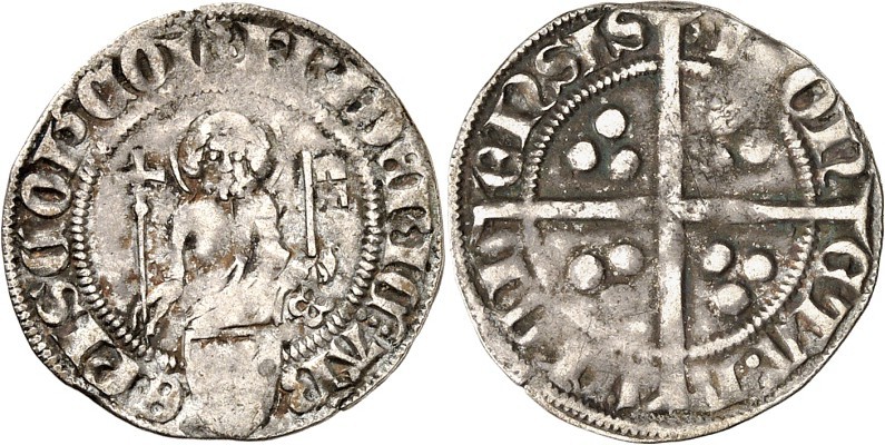 Köln-Erzbistum. 
Friedrich III., Graf von Saarwerden 1371-1414. Halber Weißpfen...
