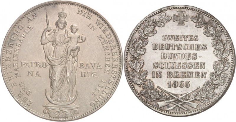 Neuere Deutsche Münzen ab 1806. 
TALERLOT. Talerlot Bayern Doppelgulden 1855 Ma...