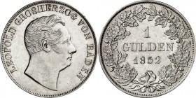 Baden. 
Leopold 1830-1852. Gulden 1852. AKS&nbsp; 95, J.&nbsp; 62. . 

ss
