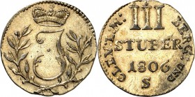 Berg. 
Joachim Murat 1806-1808. Lot 3 Stüber 1806 Sr, S, (2) ss,s. J.&nbsp; 168,169, AKS&nbsp; 12. . 

ss,s