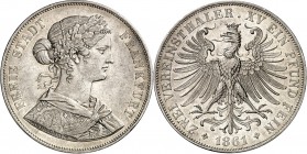 Frankfurt. 
Vereinsdoppeltaler 1861 Francofurtia. AKS&nbsp; 4, J.&nbsp; 43. . 

vz