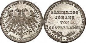 Frankfurt. 
Doppelgulden 1848 Erzherzog Johann. AKS&nbsp; 39, J.&nbsp; 46, Th.&nbsp; 135. . 

vz+