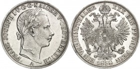 Österreich. 
Franz Joseph I. 1848-1916. Vereinstaler 1858&nbsp;A. J.&nbsp; 312. . 

vz