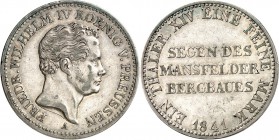 Preussen. 
Friedrich Wilhelm IV. 1840-1861. Vereinstaler 1841 Ausbeute Mansfeld. AKS&nbsp; 73, J.&nbsp; 70, Th.&nbsp; 255. . 

kl. Rf.,ss+