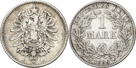 KAISERREICH-Kleinmünzen. 
1 Mark 1880 H Alter Adler. J.&nbsp; 9. . 

s