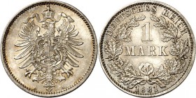 KAISERREICH-Kleinmünzen. 
1&nbsp;Mark 1881A Alter Adler. J.&nbsp; 9. . 

St-