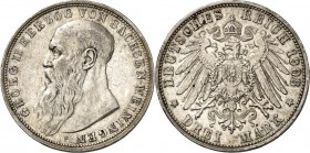 KAISERREICH. 
SACHSEN-MEININGEN, Herzogtum. 
3 Mark 1908 Georg II. J.&nbsp; 152. . 

ss