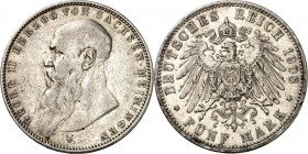 KAISERREICH. 
SACHSEN-MEININGEN, Herzogtum. 
5 Mark 1902 Georg II., "kurzer" Bart. J.&nbsp; 153b. . 

ss
