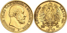REICHSGOLD. 
MECKLENBURG-SCHWERIN. 
20 Mark 1872 Friedrich Franz II. J.&nbsp; 230. 28100. 

ss+