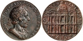 EUROPA. 
FRANKREICH. 
Louis XIII. 1610-1643. Medaille 1624 (v. P. Regnier) a.d. Ausbau d. Louvre in Paris. Belorbeerte Büste n.r. // POSCEBANT HANC ...