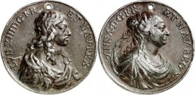 EUROPA. 
FRANKREICH. 
Louis XIII. 1610-1643. Medaille o.J. (o. Sign.) a.d. Vermählung(?) mit Anna v. Österreich. LVD XIII D G FR - ET NAV. REX. - Br...