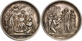 EUROPA. 
FRANKREICH. 
Louis XVI. 1774-1793. Medaille 1775 (v. B. Duvivier) a. d. Wiedereinsetzung d. Parlaments v. TOULOUSE durch d. König. Der thro...
