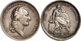 EUROPA. 
FRANKREICH. 
Louis XVI. 1774-1793. Medaille 1793 (v. Stierle) a. s. Hinrichtung, am 21. Januar 1793. Kopf n.r. // HEU NIMIS SERO MANANT Sta...