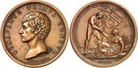 EUROPA. 
FRANKREICH. 
Napoleon Bonaparte 1799-1804. Medaille 1800 (Anno VIII) (C. Lavy) a.d. Wiederherstellung d. Cisalpinen Republik. Büste Napoleo...