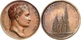 EUROPA. 
FRANKREICH. 
Napoleon I. 1804-1814 u. 1815. Medaille 1805 (v. Andrieu, b. Denon) a.d. Dankgottesdienst f.d. Frieden im Wiener Stephansdom. ...