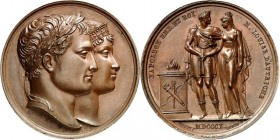 EUROPA. 
FRANKREICH. 
Napoleon I. 1804-1814 u. 1815. Medaille 1810 (v. Andrieu/Brenet, Denon dir.) a. s. Hochzeit mit Marie Luise von Österreich, am...