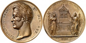 EUROPA. 
FRANKREICH. 
Charles X. 1824-1830. Medaille o.J. (nach 1824) (v. Depaulis u. Caqu\'e9, b. de Puymarin) a.d. Monument f.d. toten Royalisten ...