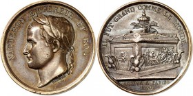 EUROPA. 
FRANKREICH. 
Louis Philippe I. 1830-1848. Medaille 1840 (v. Caunois) a. d. Überführung d. Gebeine Napoleons in den Invalidendom. Lorbeerbek...