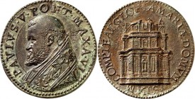 EUROPA. 
ITALIEN-Kirchenstaat. 
Paul V. 1605-1621. ROM. Medaille An. IV (= 1608) (sign. G. R., Giorgio Rancetti) auf die Erweiterung von Santa Maria...