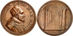 EUROPA. 
ITALIEN-Kirchenstaat. 
Innozenz X. 1644-1655. ROM. Petersdom. Medaille An. IV (1647/48) (v. Gaspare Morone Mola) PETERSDOM. VATICANIS - SAC...