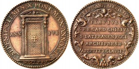 EUROPA. 
ITALIEN-Kirchenstaat. 
Klemens X. 1670-1676. ROM. Medaille An.VI (= 1675) (G.M. Hamerani) PETERSDOM, HEILIGE PFORTE. auf das heilige Jahr. ...