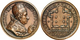 EUROPA. 
ITALIEN-Kirchenstaat. 
Klemens XI. 1700-1721. ROM. Medaille An II/III (1702 (v. E. Hamerani) APOSTELKIRCHE. a. d. Grundsteinlegung d. Apost...