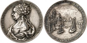 DEUTSCHE STÄDTE. 
Alphabetisch. 
FRANKFURT am Main. Medaille 1903 (o. Sign.) z. 100-Jahrfeier d. Musterschule-Elisabethenschule. Stadtansicht mit Do...