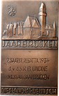 DEUTSCHE STÄDTE. 
Alphabetisch. 
SAARBRÜCKEN. Einseitige Plakette 1934 (o. Sign.) a.d. 2. Saarbrücker Regatta d. Rudergesellschaft UNDINE. Ansicht d...