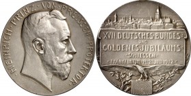 DEUTSCHE STÄDTE. 
SCHÜTZEN - DEUTSCHLAND. 
FRANKFURT am Main. Medaille 1912 (v. Korschann, b. Lauer) a. d. XVII. Deutsche Bundesschießen. Kopf d. Pr...