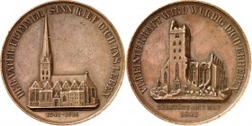 ARCHITEKTUR. 
DOME, MÜNSTER, KIRCHEN, KAPELLEN. 
HAMBURG. St. Petri-Kirche. Medaille 1842 (v. Wilkens, Bremen) a. d. geplanten Wiederaufbau der 1842...